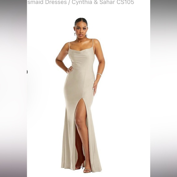 Champagne Cynthia & Sahar XS Bridesmaid Dress CS105 - Picture 1 of 6